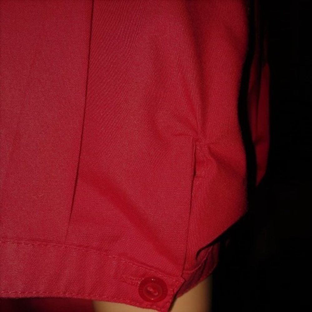 Basic Editions Deep Red Collared Button Down Blou… - image 3